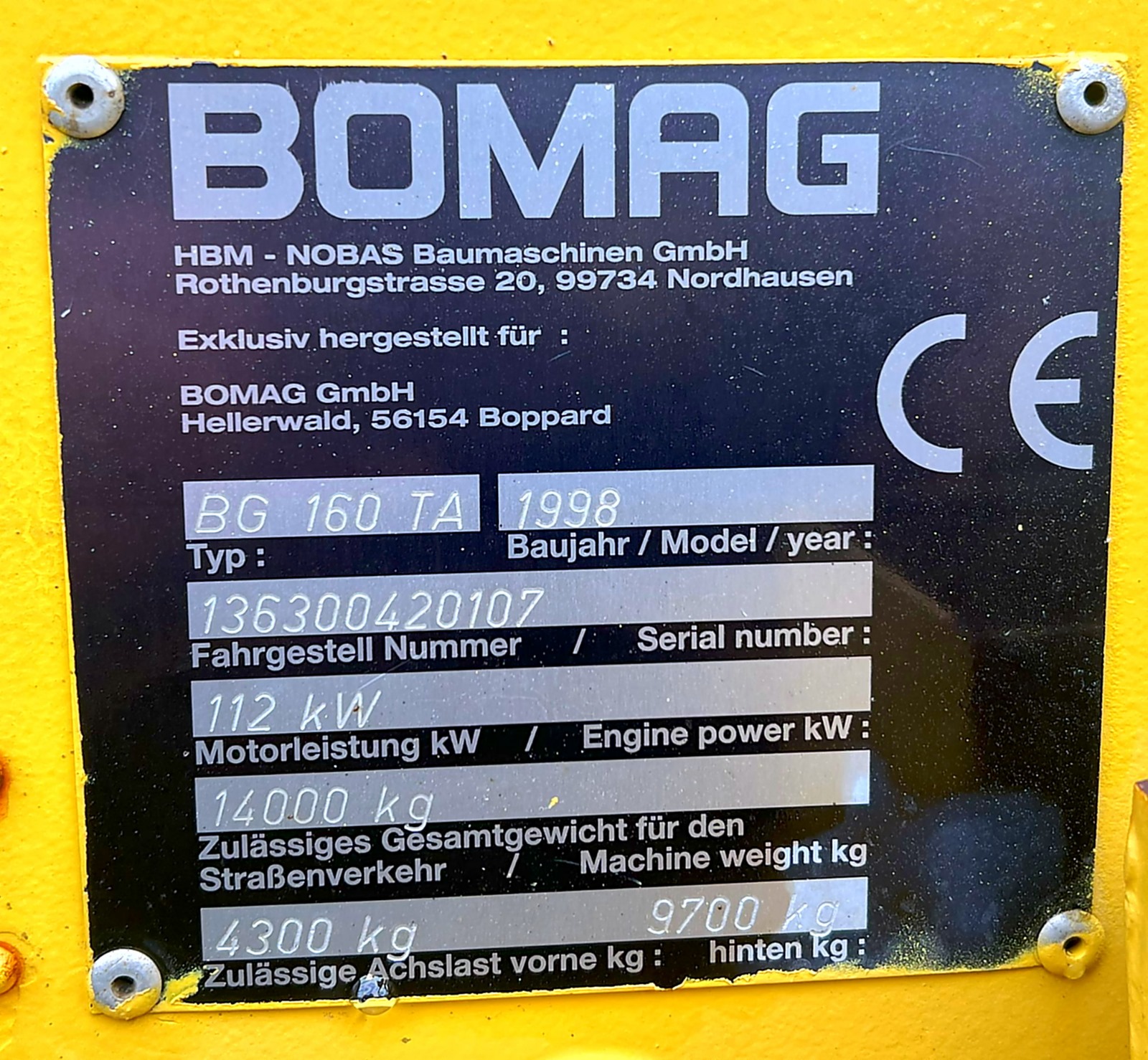BOMAG BG160 TA Motor Grader - Image 4